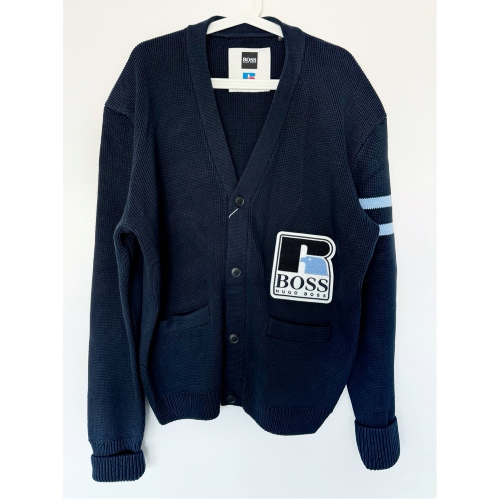 HUGO BOSS Russell Athletic Cotton Knitted Cardigan | NWT | Medium
